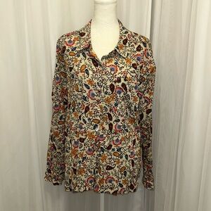 Dear John Floral Blouse Size Small 100% Cotton